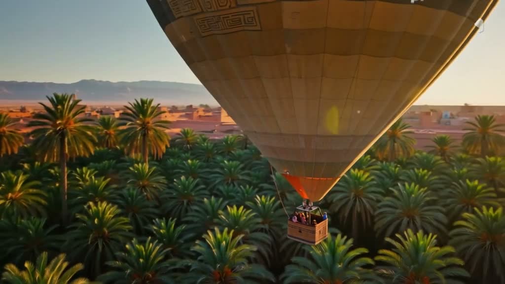 Hot-air balloon over Marrakech